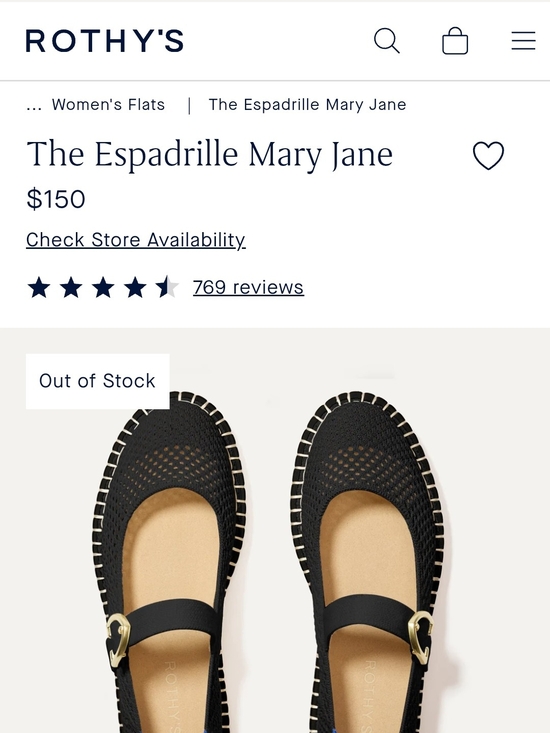Rothy's Shoes - Rothy's Espadrille Mary Jane in Black with Gold Buckle
